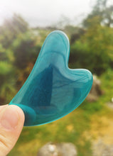 Load image into Gallery viewer, Teal Natural Beeswax Resin Gua Sha