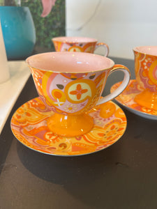 Time to Daydream Tangerine Cup & Saucer